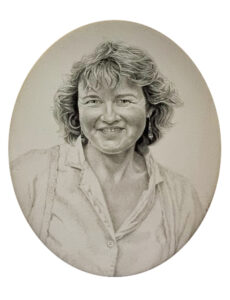 Mundy Soverign Portrait award The late Penny Condon by Jenny Brooks