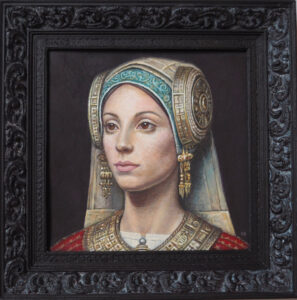 The Bill Mundy Soverign Portrait Award-and Award for First Time Exhibitor-Fatima Dona_The Changing Face - The Lady of Heliké-75x75mm